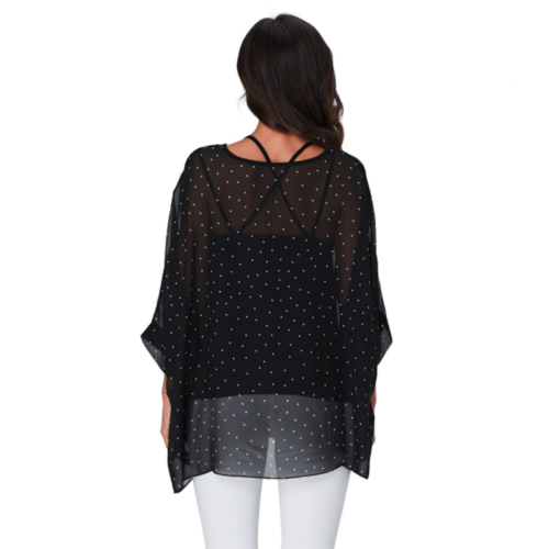 Womens Polkadot Chiffon Tunic Top - Image 6