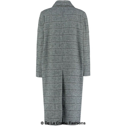 De La Creme - Womens Prince Of Wales Check Wrap Long Coat - Image 5