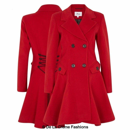 Wool Blend Fit And Flare Double Breasted Skater Coat (1102) - Image 17