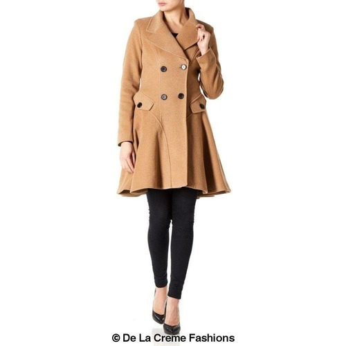 Wool Blend Fit And Flare Double Breasted Skater Coat (1102) - Image 6