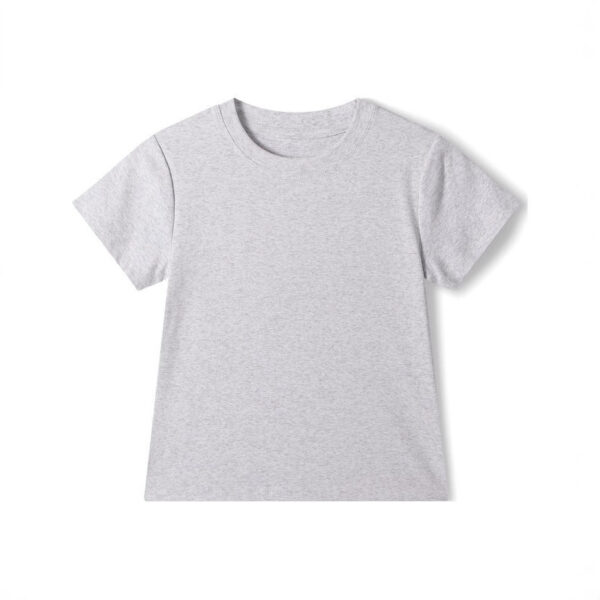 Plain gray T-shirt on white background.