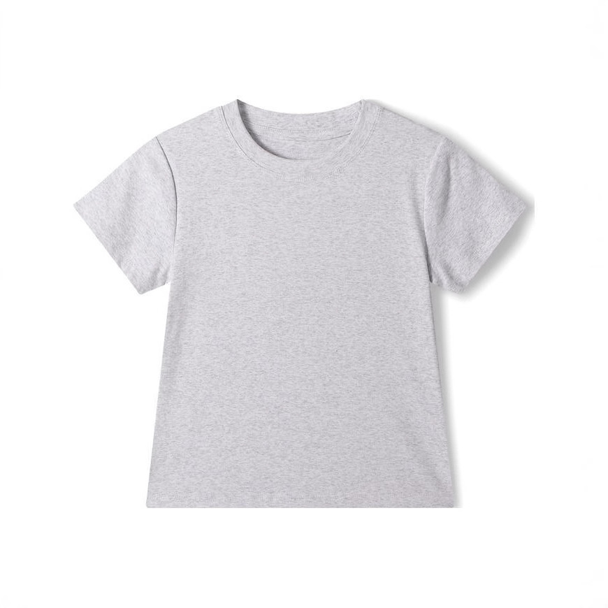 Plain gray T-shirt on white background.