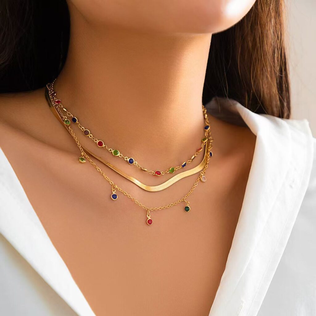 Euro-American Cross-Border Jewelry Niche Bold Girl Feng Shui Crystal Star-Shaped Clavicle Necklace