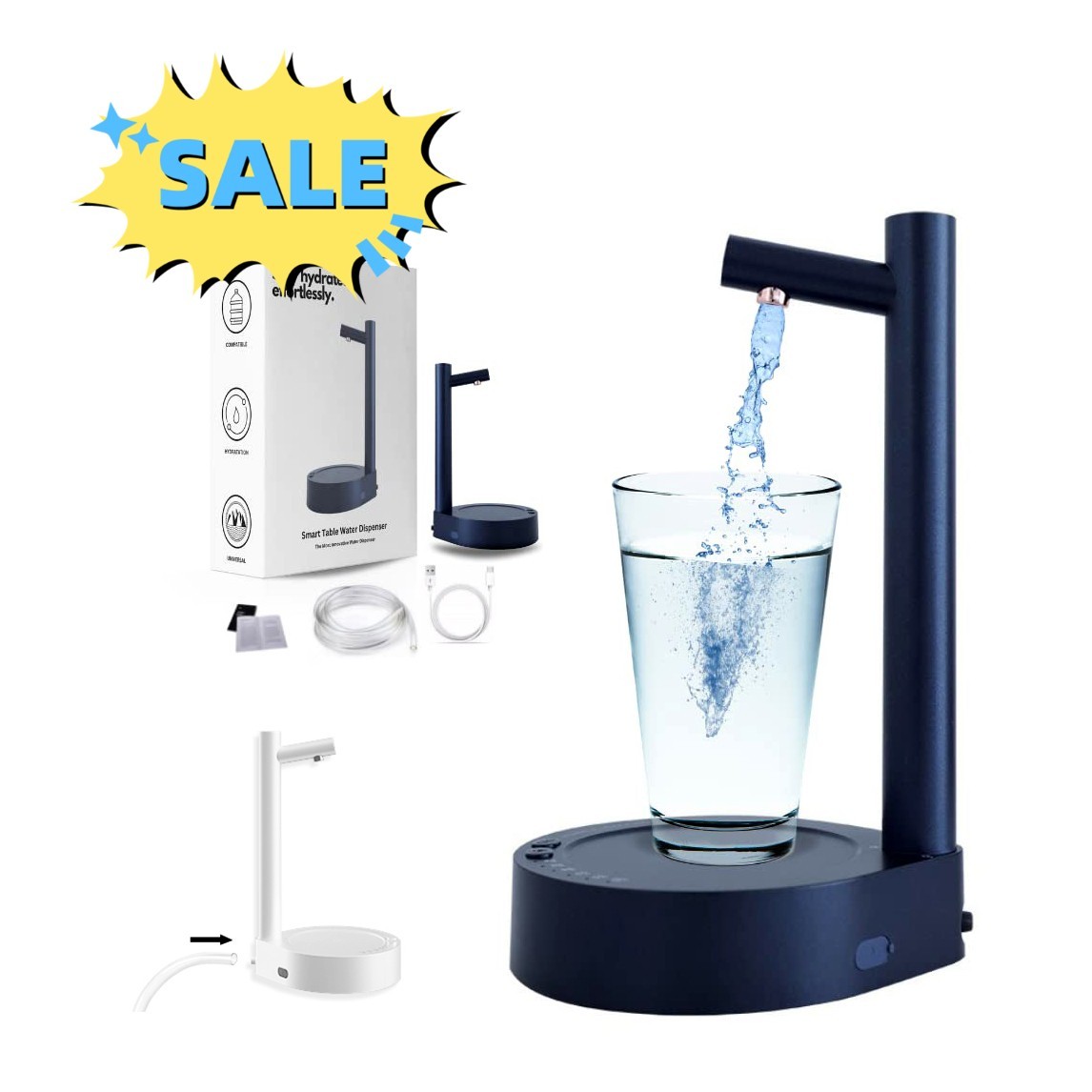Desk Dispenser Electric Water Gallon Automatic Water Bottle Dispenser Rechargeable Water Dispenser - Image 1