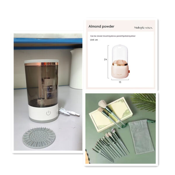 Women Eye Shadow Brush Cleaning Tool Portable Electric Makeup Brush Cleaner Machine With USB Charging Automatic Cosmetic Brush - Image 32