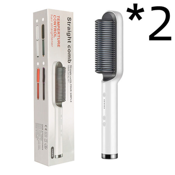 New 2 In 1 Hair Straightener Hot Comb Negative Ion Curling Tong Dual-purpose Electric Hair Brush - Image 35