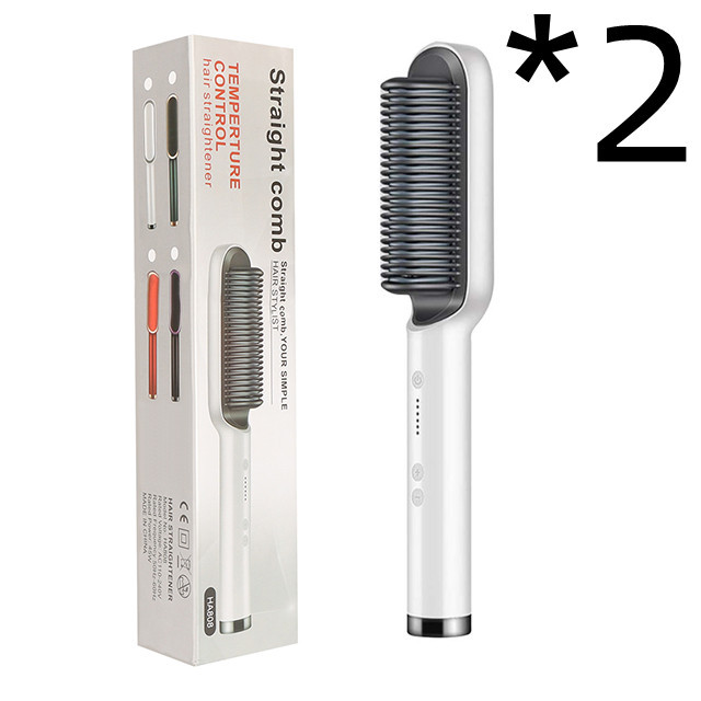 New 2 In 1 Hair Straightener Hot Comb Negative Ion Curling Tong Dual-purpose Electric Hair Brush - Image 35