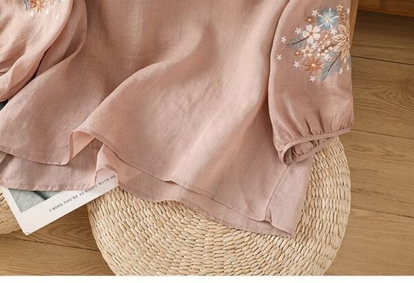 Womens Casual Loose-fitting Embroidered Top That Flatters The - Image 12