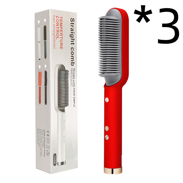 New 2 In 1 Hair Straightener Hot Comb Negative Ion Curling Tong Dual-purpose Electric Hair Brush - Image 42