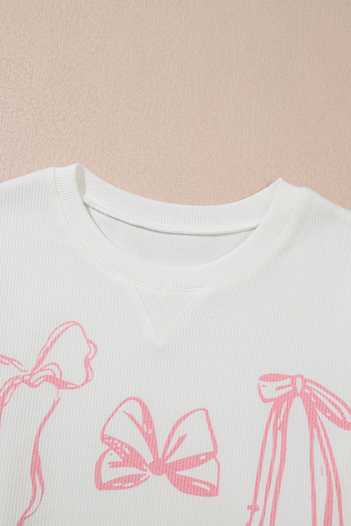 Valentine Bow Long Sleeve Crewneck Top - Image 7