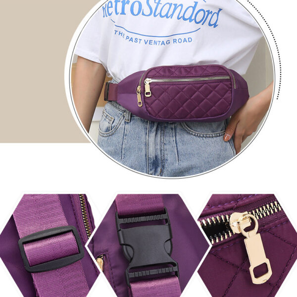 Rhombus Fanny Packs For Women Crossbody Waist Bags For Sports Hiking Cycling Running - Image 2
