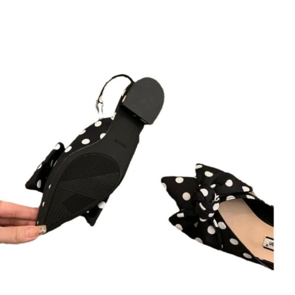 French-style Pointed-toe Bow-embellished Closed-toe Sandals For Women - Image 8