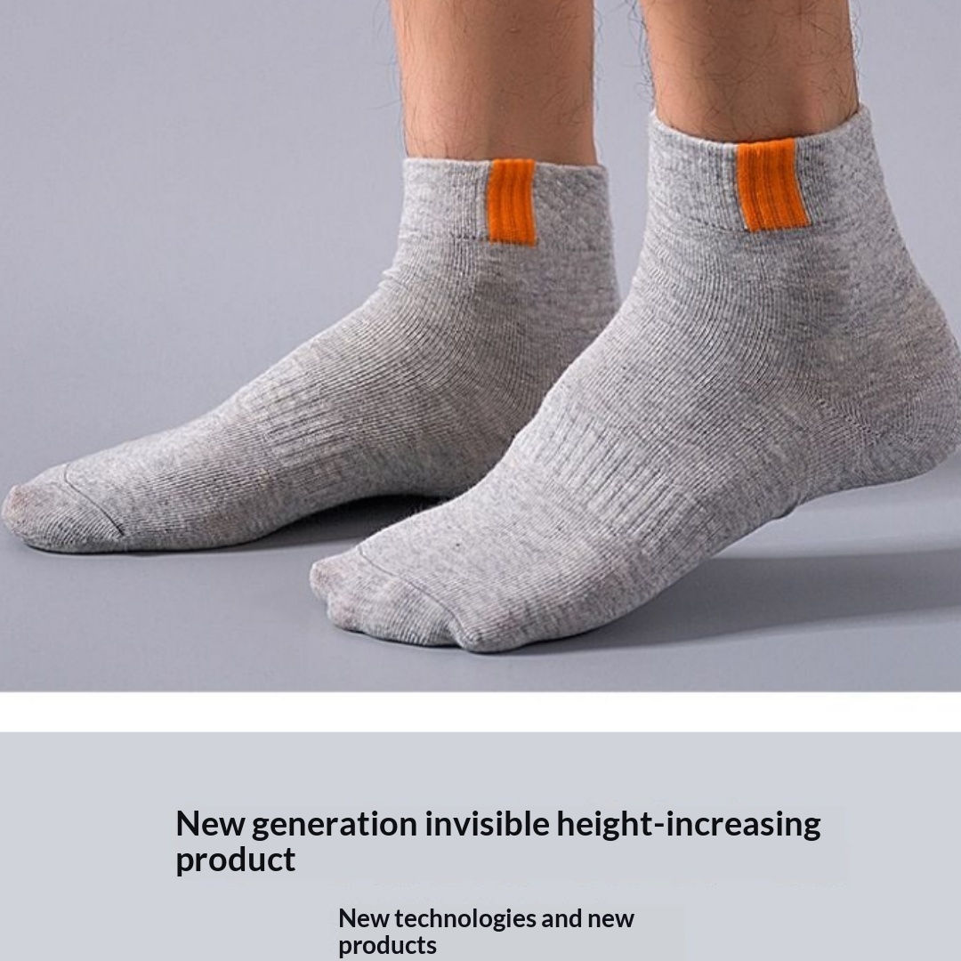 Invisible Height Increasing Heel Anti Cracking Socks Silicone Insoles - Image 3