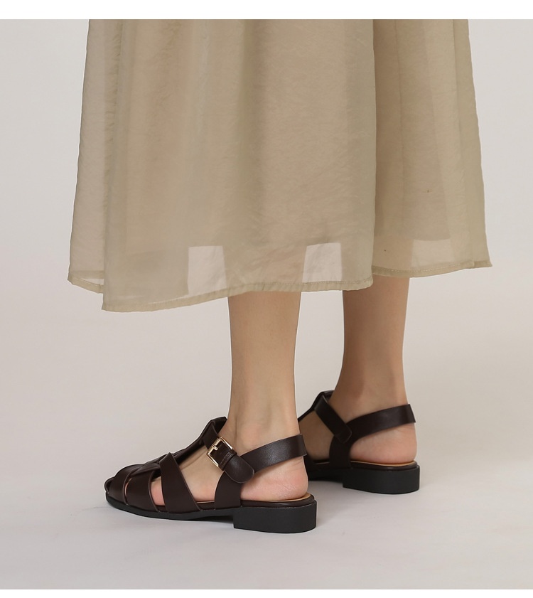 Baotou Woven Piggyback Strap Vintage Sandals New Style - Image 10