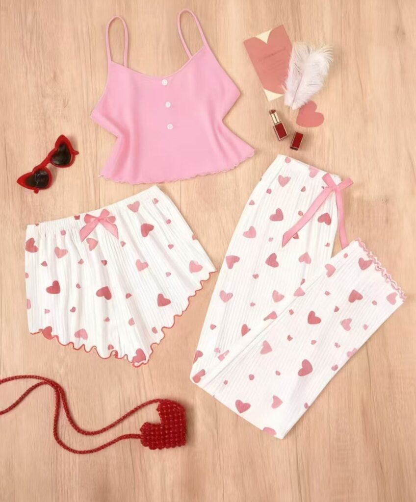 Women's Homewear Pajama Lingerie Three-Piece Set
