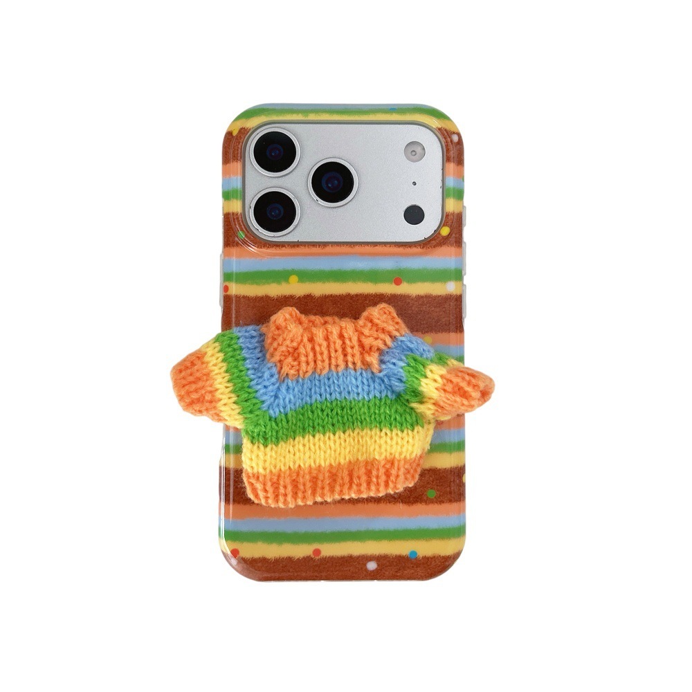Striped 3D Sweater Phone Case For 14 Pro - Image 18