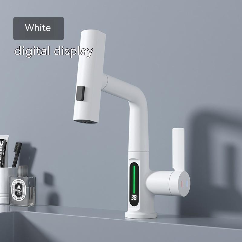 Intelligent Digital Display Faucet Pull-out Basin Faucet Temperature Digital Display Rotation - Image 17
