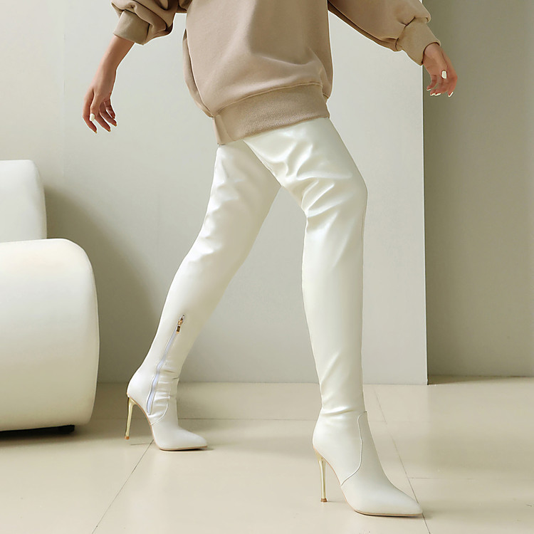 Sexy Slimming Pointed-toe Over-the-knee Boots With Stiletto Heels