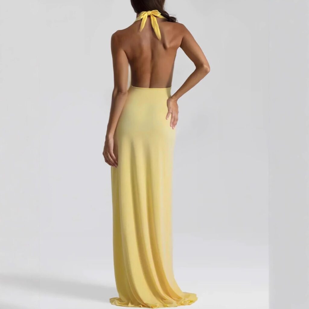 Feminine Solid Color Minimalism And Elegant Ribbon-Trimmed Dress