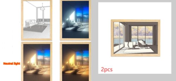 Illuminated Picture LED Decorative Light Painting Bedside Picture Style Creative Modern Simulate Sunshine Drawing Night Light Gift - Image 64