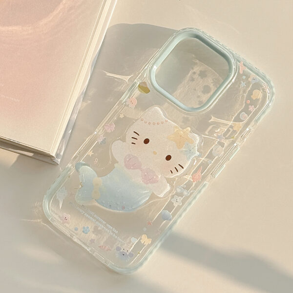 Seaside Cartoon Phone Case With A Mermaid Stand - Image 2