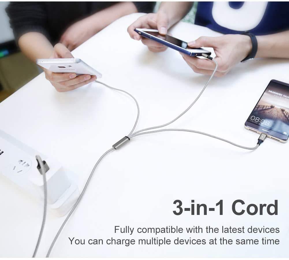 Charging Cable Cell Phone Charger Cord For Type C Micro USB 3 In 1 - Image 4