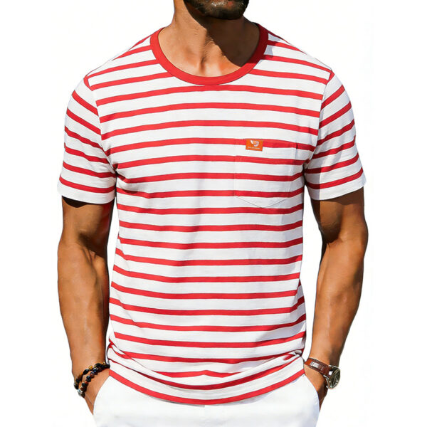 Men's Loose-fit Retro Simple Casual Crew-neck Short-sleeve T-shirt - Image 28