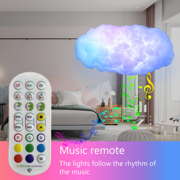 USB Cloud Light APP Control Music Synchronization 3D RGBIC Ambient Light Lightning Simulation Clouds Bedroom Room Light - Image 9