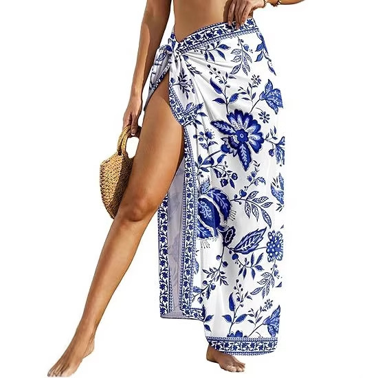 Women's Sheer Sarong High-Slit One-Size Swimsuit Cover-Up - Image 5