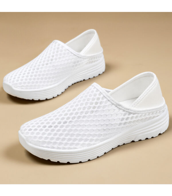 Large Size Lightweight Breathable Mesh Hole Half Slippers - Image 11