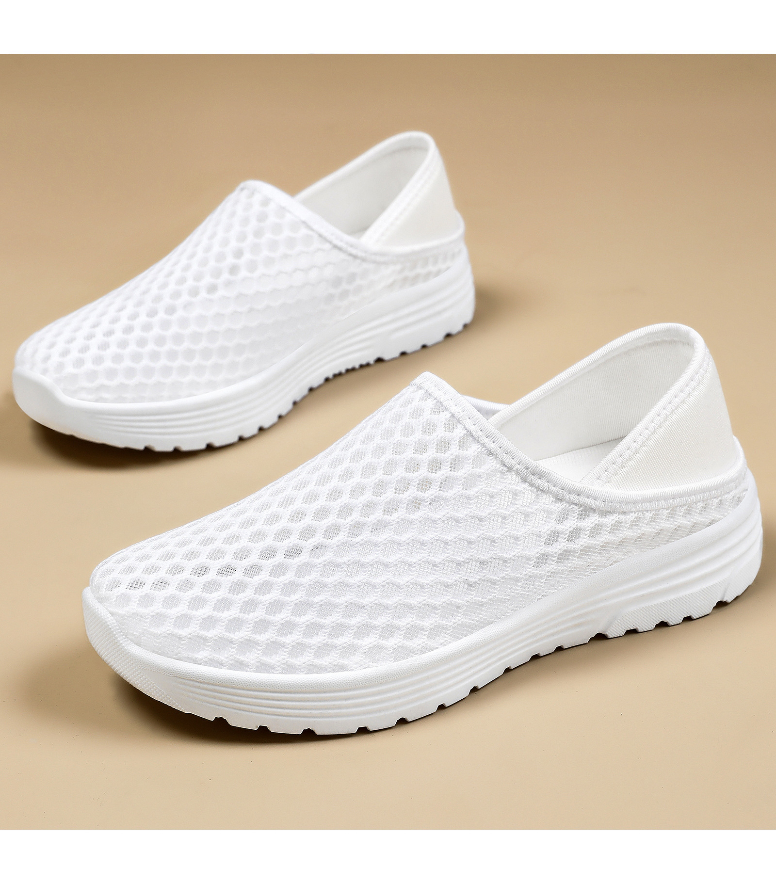 Large Size Lightweight Breathable Mesh Hole Half Slippers - Image 11