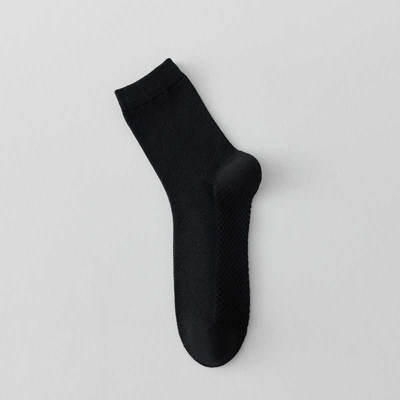 Pure Cotton Breathable Mesh Long Business Socks - Image 11
