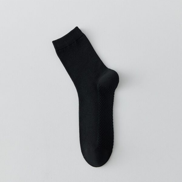 Pure Cotton Breathable Mesh Long Business Socks - Image 8