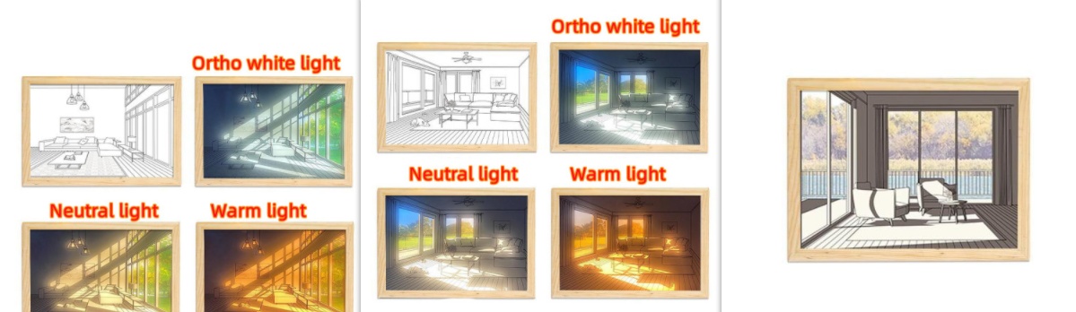 Illuminated Picture LED Decorative Light Painting Bedside Picture Style Creative Modern Simulate Sunshine Drawing Night Light Gift - Image 81