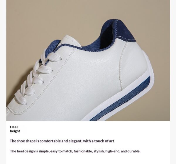 Plus-size Women's Leather Lace-up Casual Sneakers - Image 11
