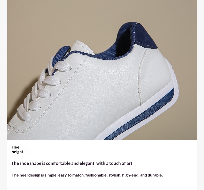 Plus-size Women's Leather Lace-up Casual Sneakers