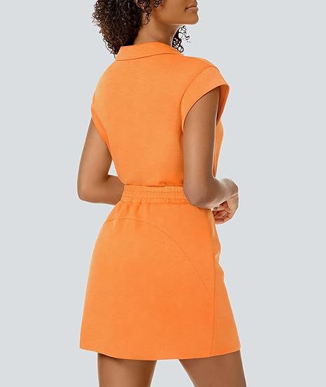 Casual Covered-Sleeve Lapel Shirt And Summer Sports Skirt Set - Image 20