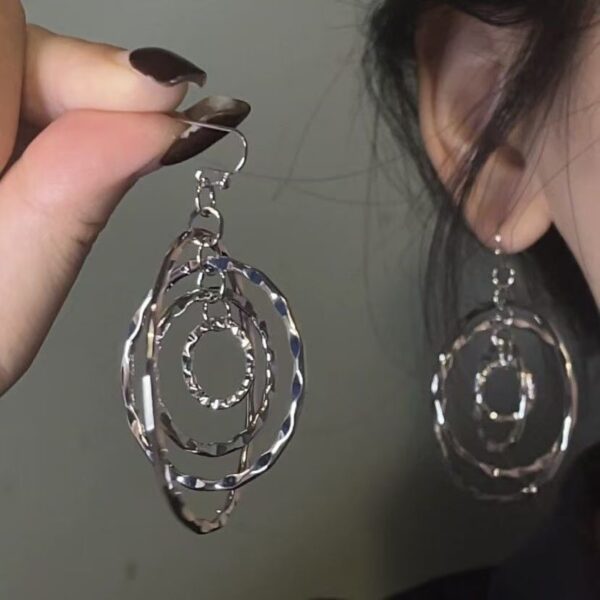 1 Pair Layered Hammered Dangle Earrings For Women, Bohemian Boho Vintage Style, Durable Drop Earrings With Exquisite Details, Elegant For Daily & Formal Occasions, All Year Wear, Perfect Gift Vacation - Image 7
