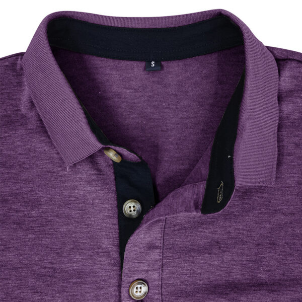 Mens Long-sleeve Lapel T-shirt Winter Base Layer Top - Image 15