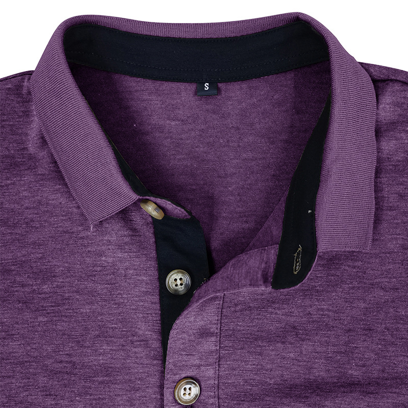 Mens Long-sleeve Lapel T-shirt Winter Base Layer Top - Image 15