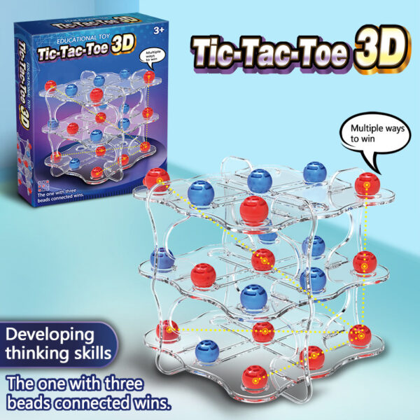 3D Triple Tic-Tac-Toe Early Learning Board Game For Kids - Image 4