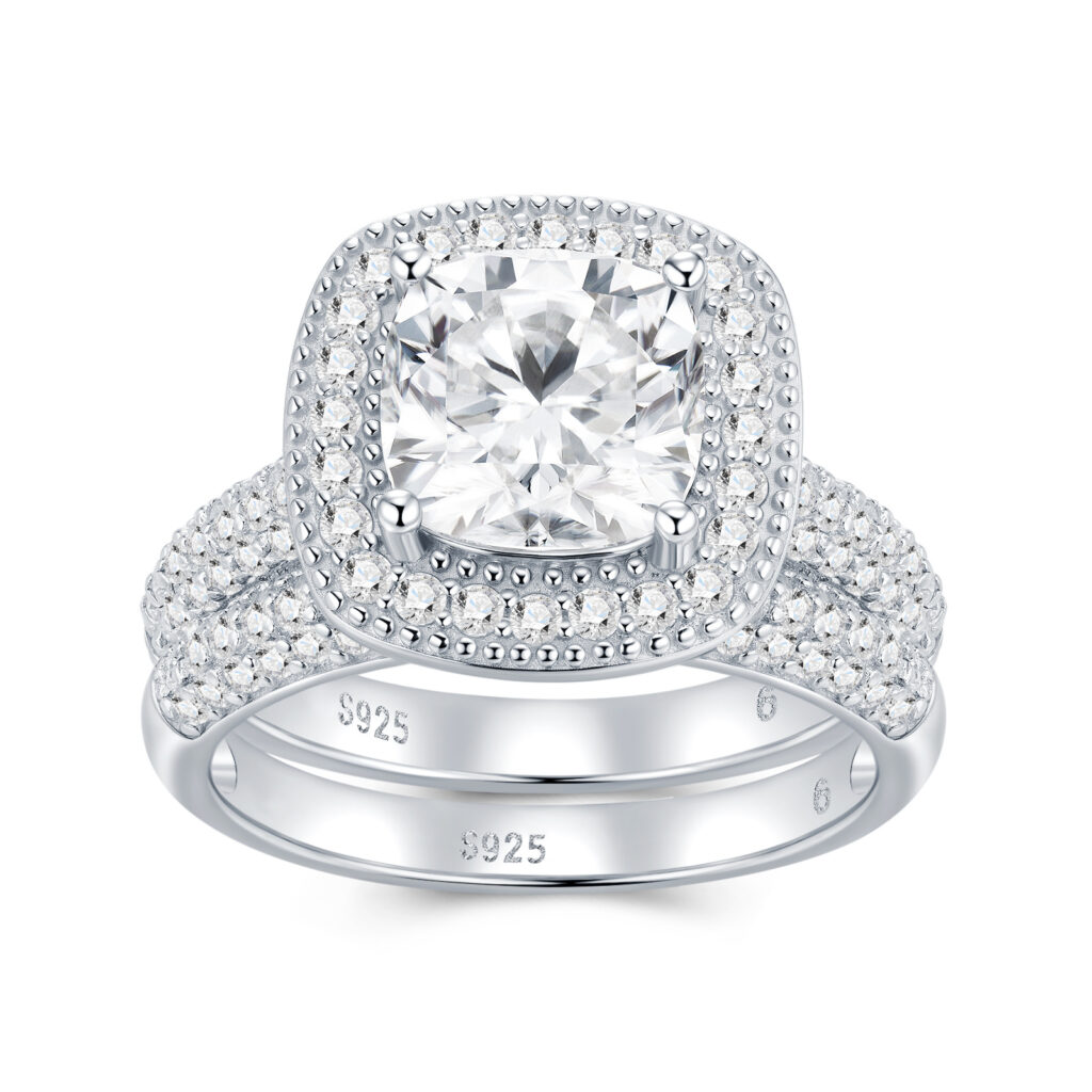 Engraved With Top-quality Moissanite, This Luxurious And Fashionable Minimalist Jewelry Set Features Exquisite Silver Accessories For Ladies. Made Of S925 Silver With Electroplated Platinum.