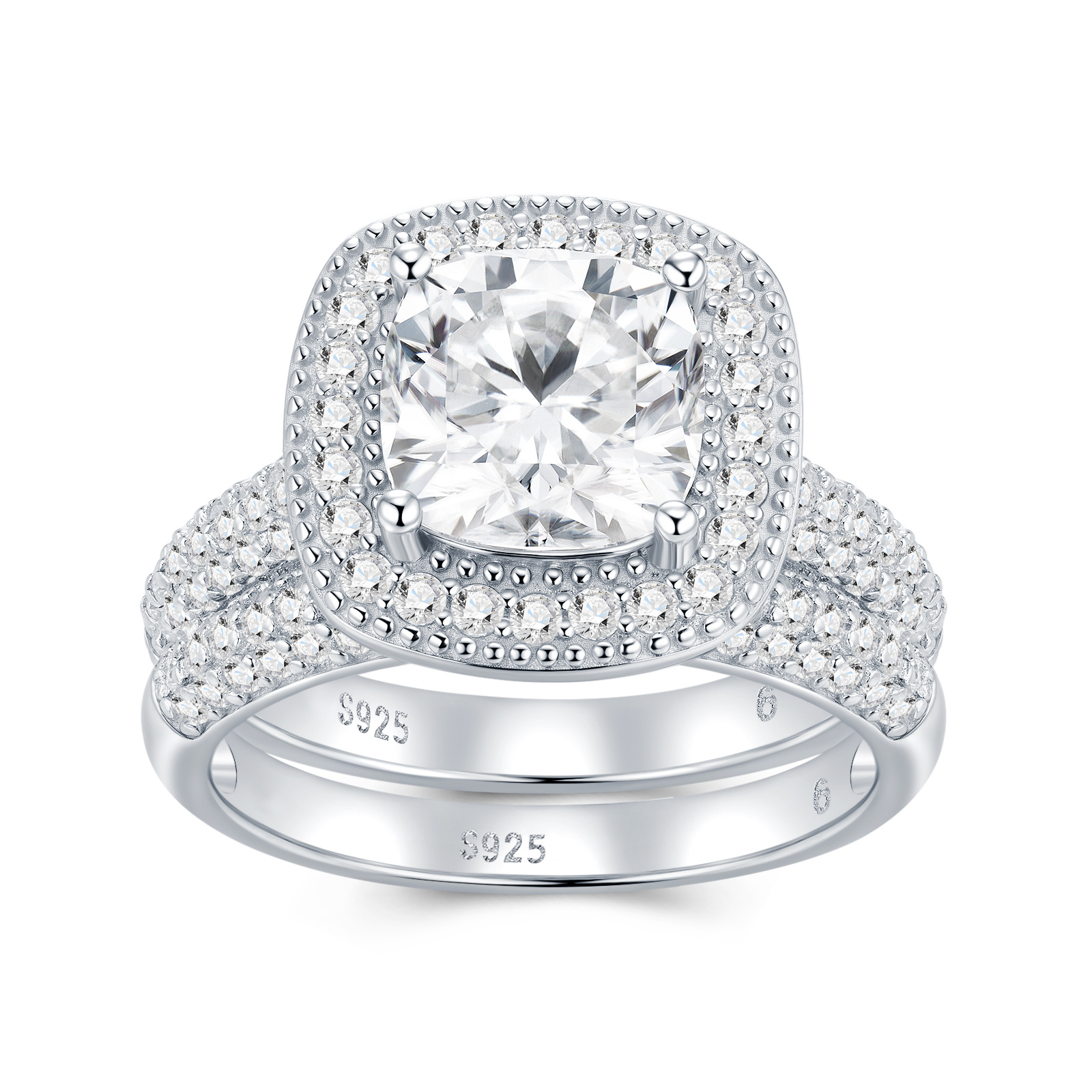 Engraved With Top-quality Moissanite, This Luxurious And Fashionable Minimalist Jewelry Set Features Exquisite Silver Accessories For Ladies. Made Of S925 Silver With Electroplated Platinum. - Image 2