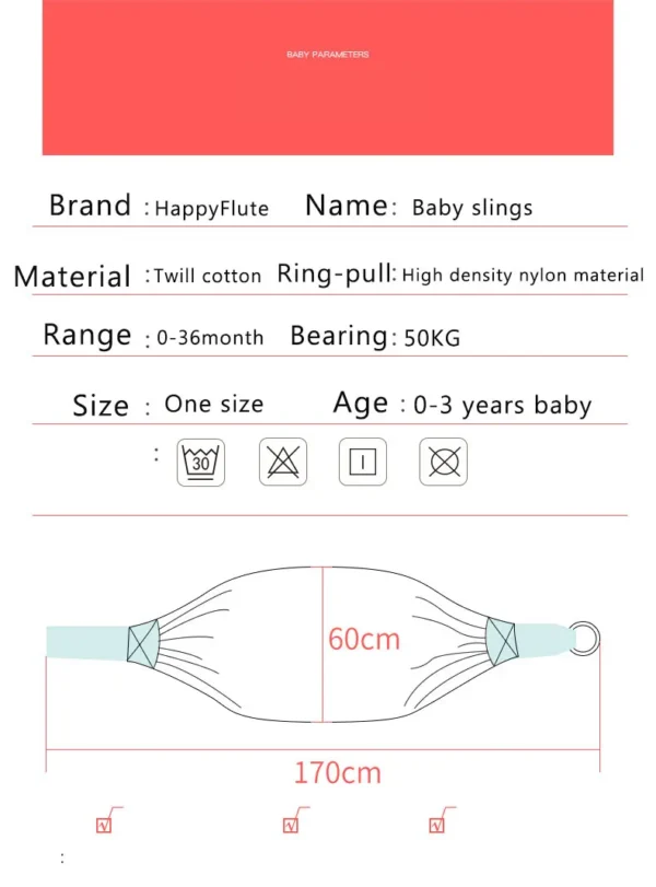 Baby Wrap Carrier Sling Adjustable Infant Comfortable Nursing Cover Soft Breathable Breastfeeding Carrier - Image 12