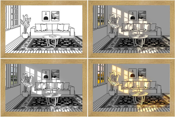 Illuminated Picture LED Decorative Light Painting Bedside Picture Style Creative Modern Simulate Sunshine Drawing Night Light Gift - Image 41