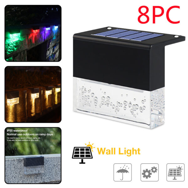 Waterproof New RGB LED Solar Light Step Fence Light - Image 22