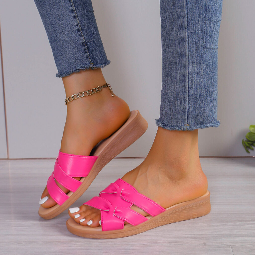 Bow-knot Plus-size Flat Sandals For Women
