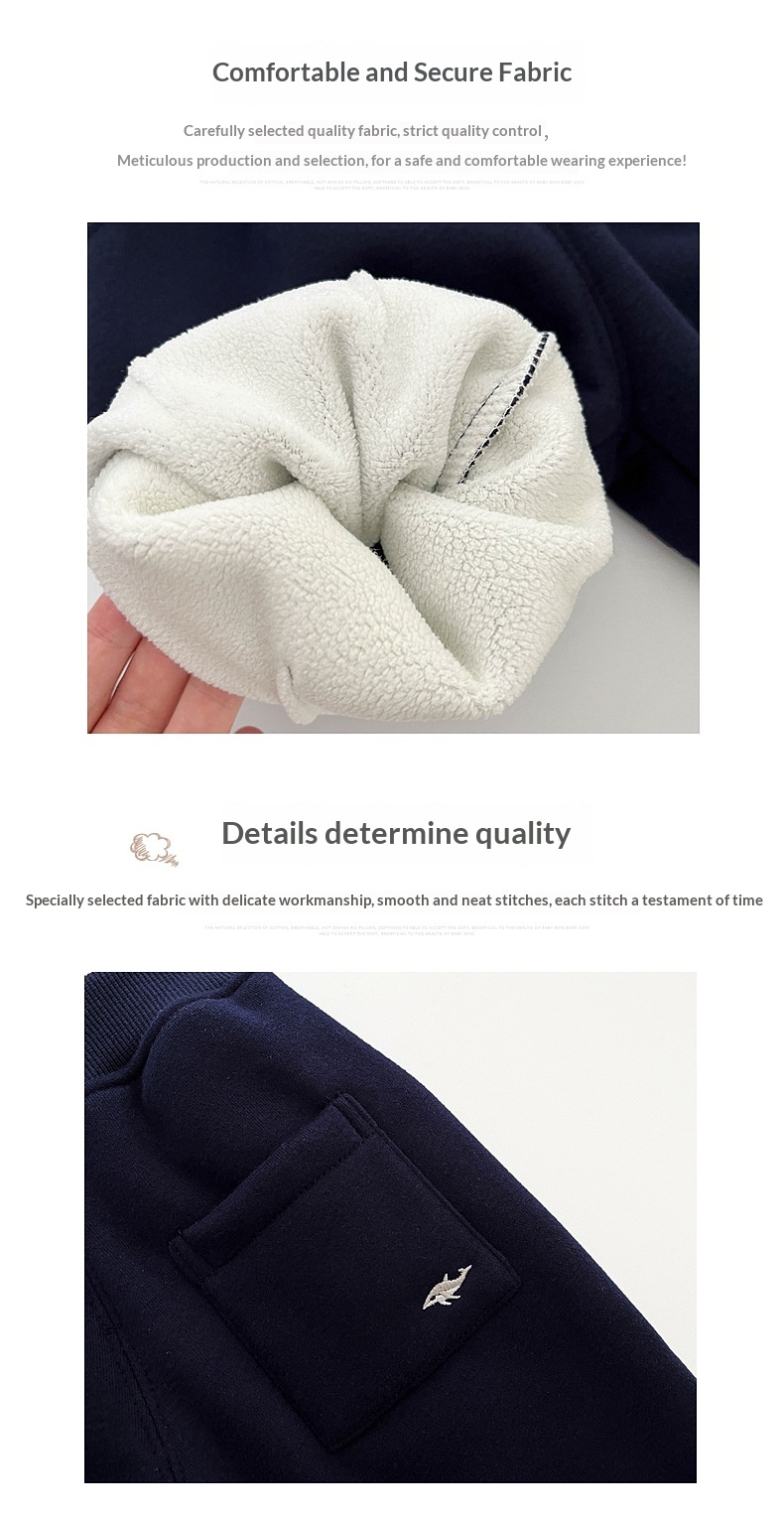 Fleece-lined Embroidered Thickened Casual Warm Pants - Image 9