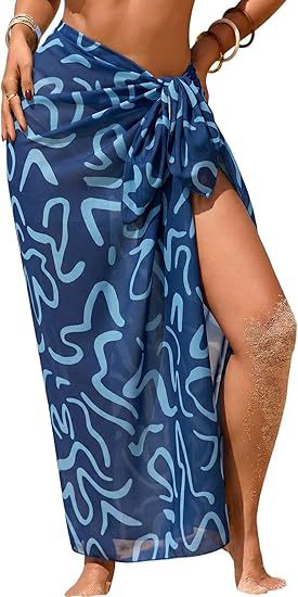 Women's Sheer Sarong High-Slit One-Size Swimsuit Cover-Up - Image 13