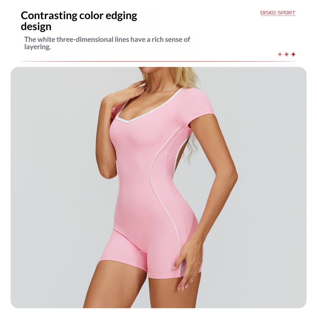 Jumpsuit With Cutout Back, Form-fitting Athletic Fitness Wear